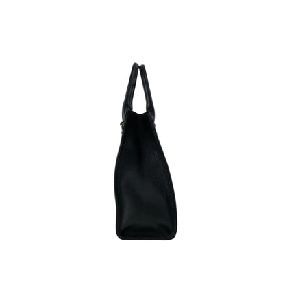 Yves Saint Laurent YSL Logo Top Handle Handbag Black Vintage heismg