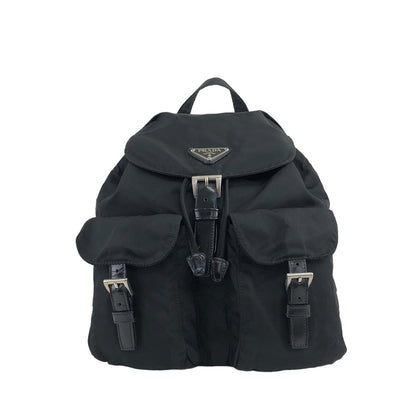 PRADA Triangle Logo Backpack Black Vintage wedjpt