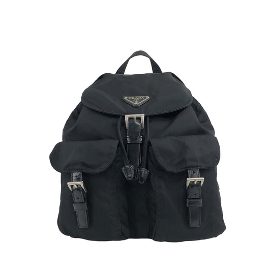 PRADA Triangle Logo Backpack Black Vintage wedjpt
