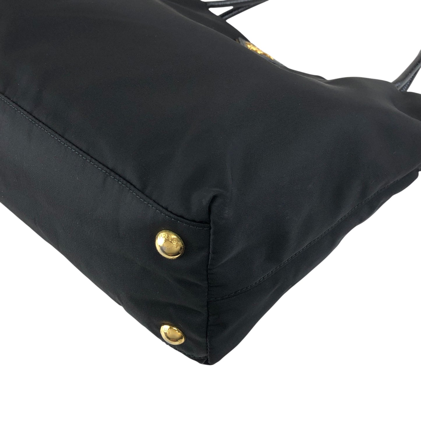 PRADA Tessuto Triangle Logo Handbag Totebag Black Vintage wn5b6d