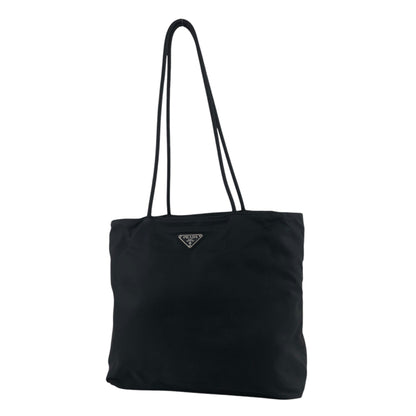 PRADA Triangle Logo Totebag Black Vintage efichx