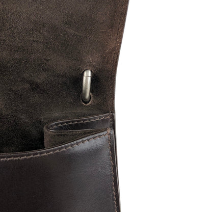 PRADA Logo Embossed Shoulder bag Brown Vintage ecb6ar