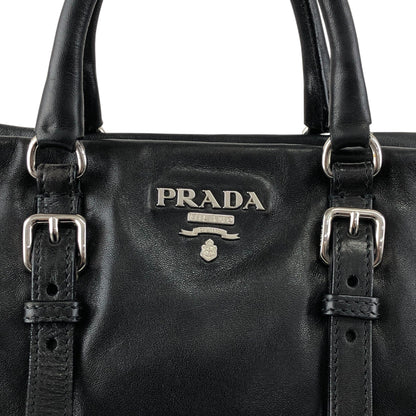 PRADA Logo Two-way Handbag Shoulder bag Black Vintage 2n4xpw