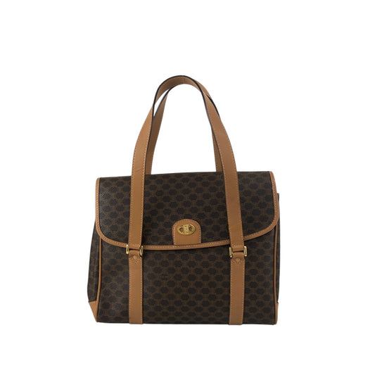 CELINE Macadam Triomphe Shoulder bag Brown Vintage 3jns43