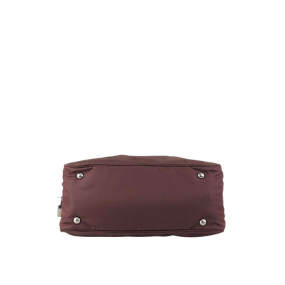 PRADA Logo Handbag Boston bag Brown Vintage 4x2uwa