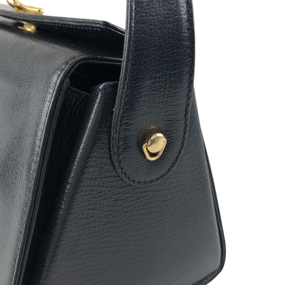 FENDI Logo Embossed Handbag Black Vintage yyxgsd