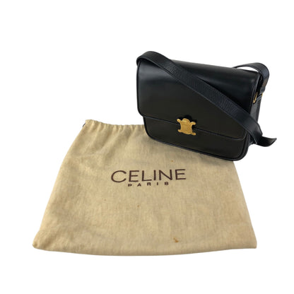 CELINE Triomphe Shoulder bag Black Vintage igefky