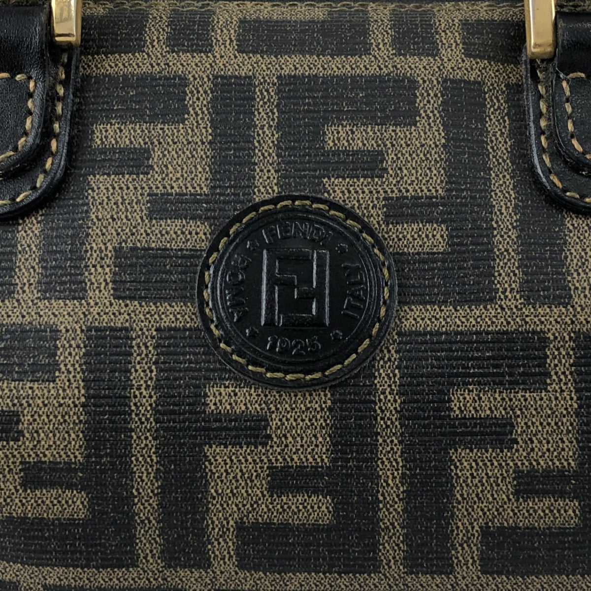 FENDI Zucca Two-way Small Boston bag Shoulder bag Black Vintage prhk66