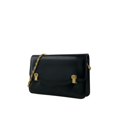 CELINE Triomphe Chain Shoulder bag Black Vintage hd5spn