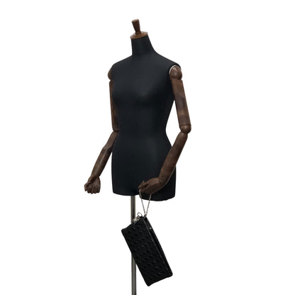 Christian Dior Cannage Logo Charm Handbag Black Vintage gk2smc