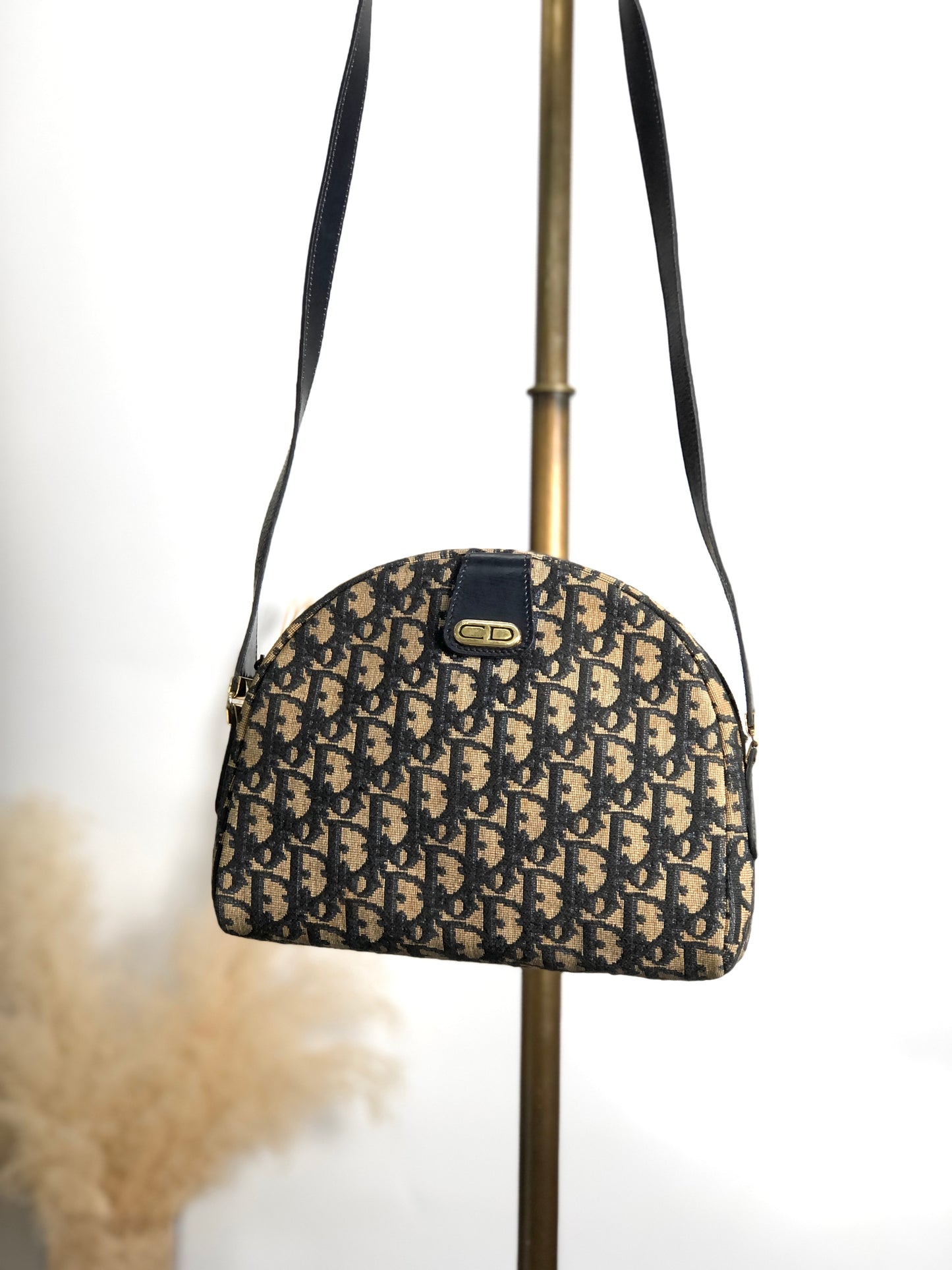 Christian Dior Trotter CD Logo 肩背包 海軍藍 復古 jwmwyf