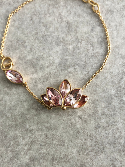 Christian Dior Stone Bracelet Gold×Pink Vintage 7bj8g5