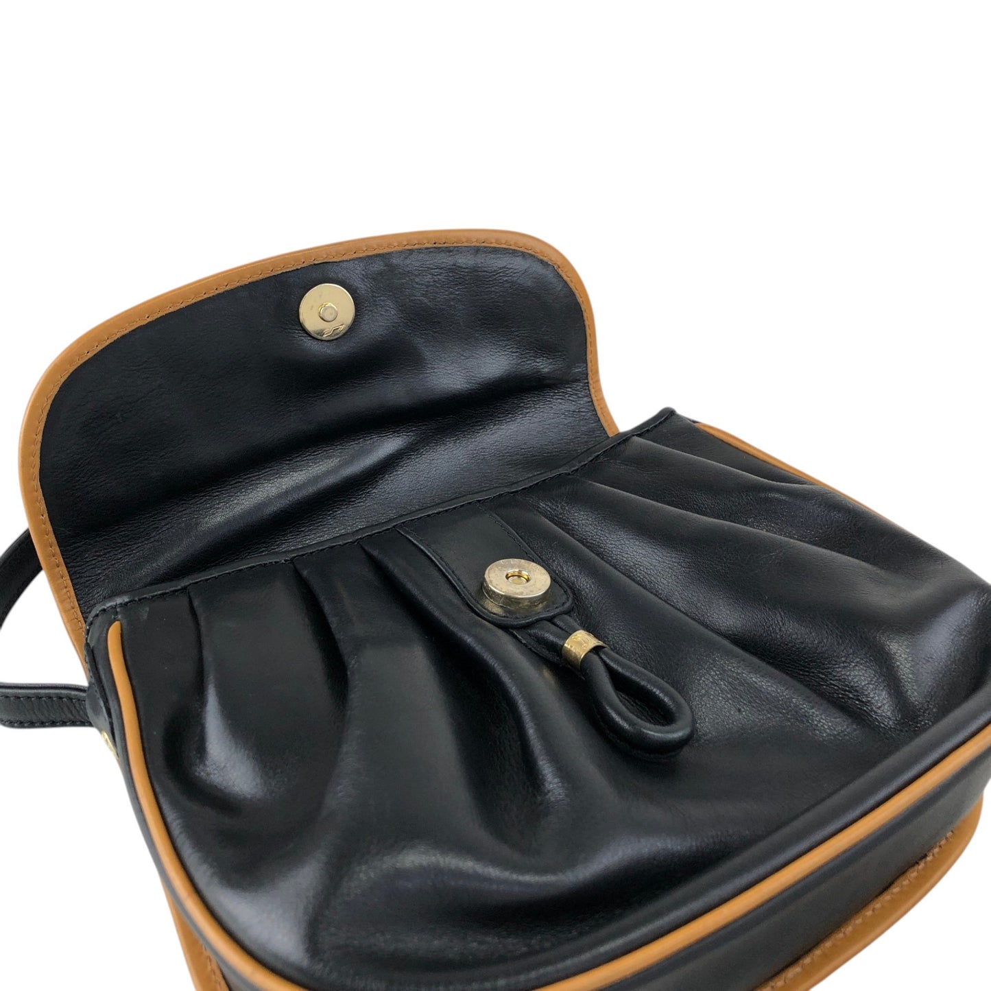 CELINE Blason Shoulder bag Black×Brown Vintage f8fsrs