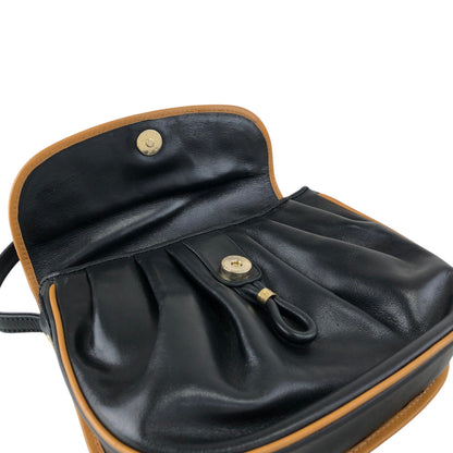 CELINE Blason Shoulder bag Black×Brown Vintage f8fsrs