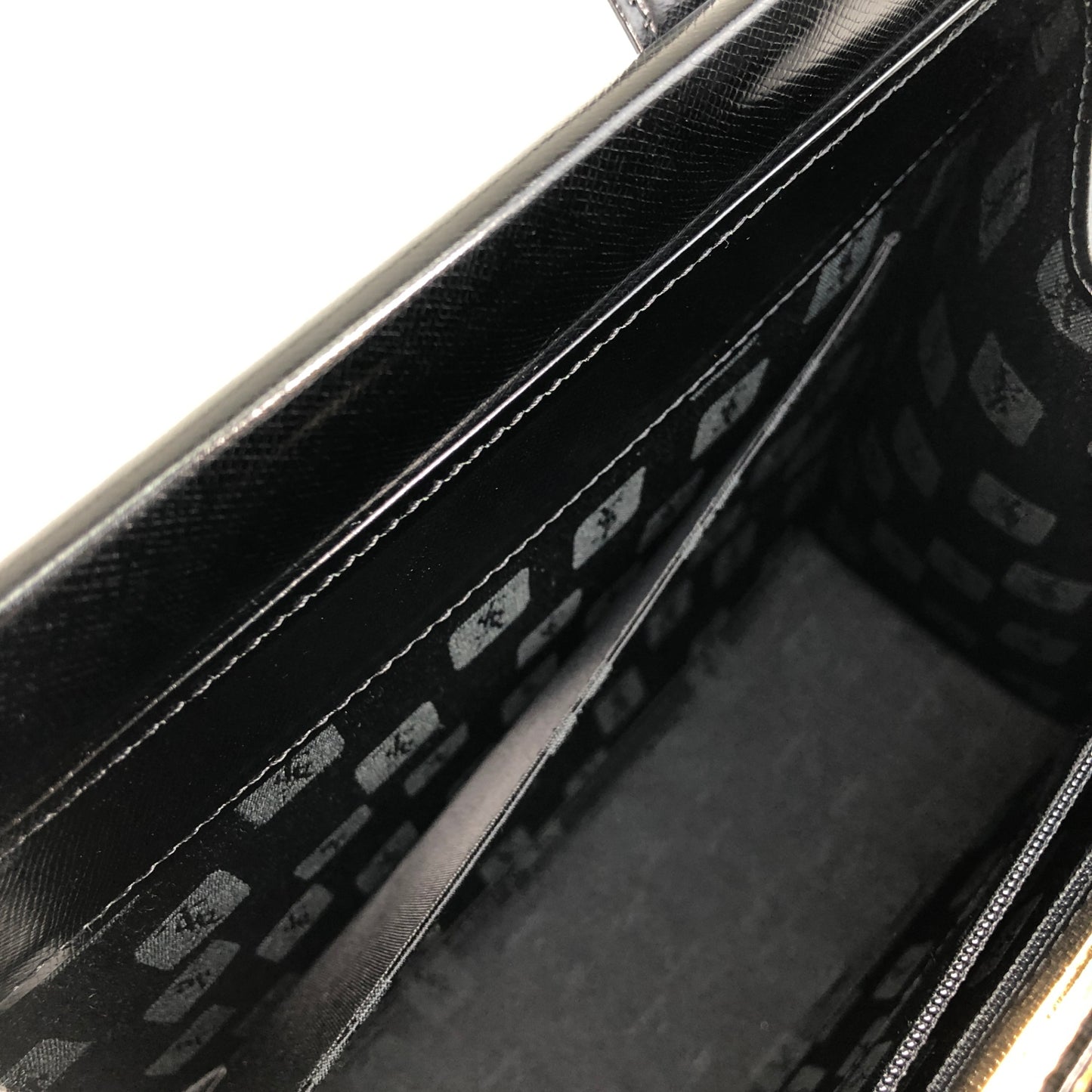 Yves Saint Laurent Logo Handbag Totebag Black Vintage vukaay