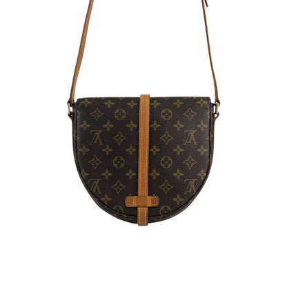 LOUIS VUITTON Monogram Front Buckle  Shoulder bag Brown Vintage u4si84