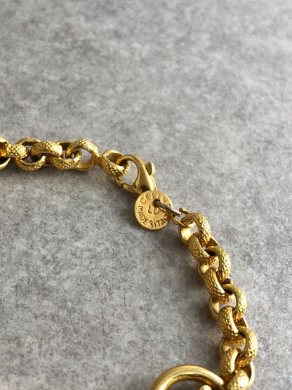 CELINE Triomphe Bracelet Gold Vintage 4ks7z7