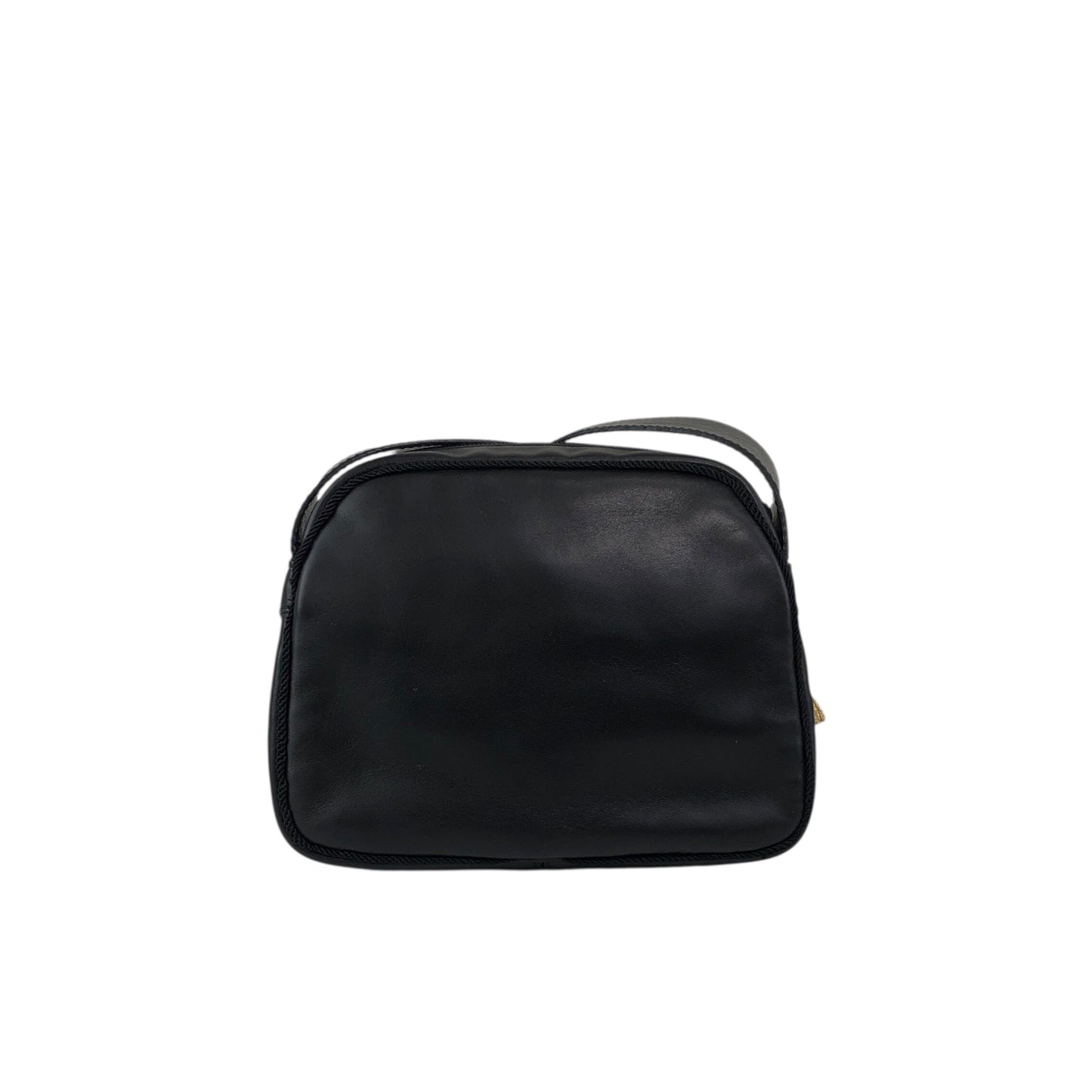 Christian Dior Logo Embossed Tassel Shoulder bag Black Vintage nvdfjx