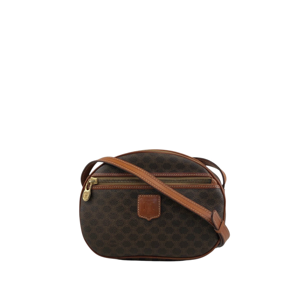 CELINE Macadam  Blason Shoulder bag Brown Vintage t4wybd