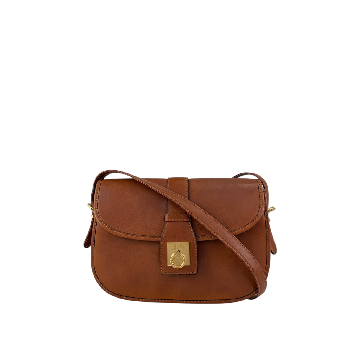 CELINE Gancini Shoulder bag Brown Vintage myaerh