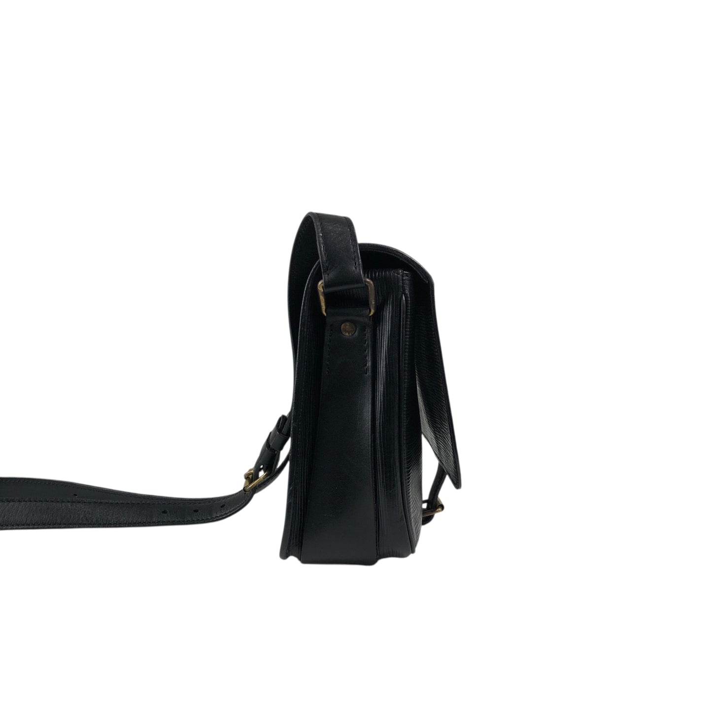 LOUIS VUITTON Epi Front Buckle  Shoulder bag Black Vintage ipzw8h
