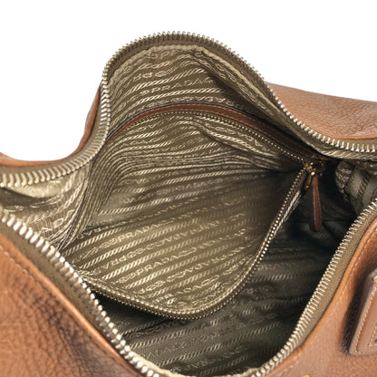 PRADA Logo Shoulder bag Brown Vintage rghemx