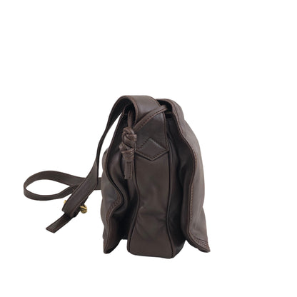 LOEWE Anagram Drawstring Shoulder bag Brown Vintage pykteg