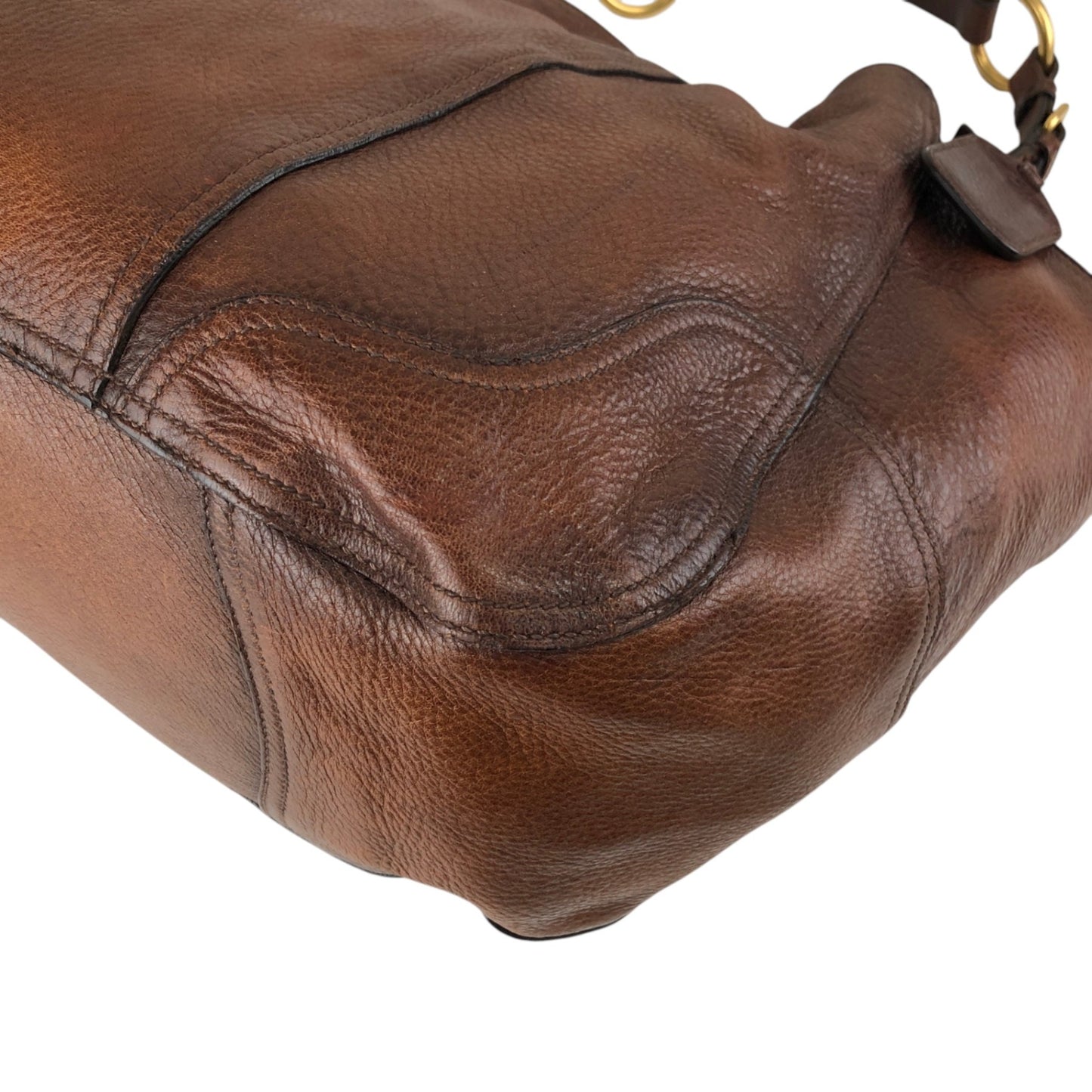 PRADA Logo Shoulder bag Brown Vintage viv5ss