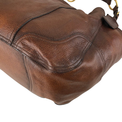 PRADA Logo Shoulder bag Brown Vintage viv5ss