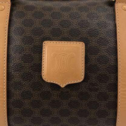 CELINE Macadam Small Boston bag Handbag Brown Vintage 2iu55c