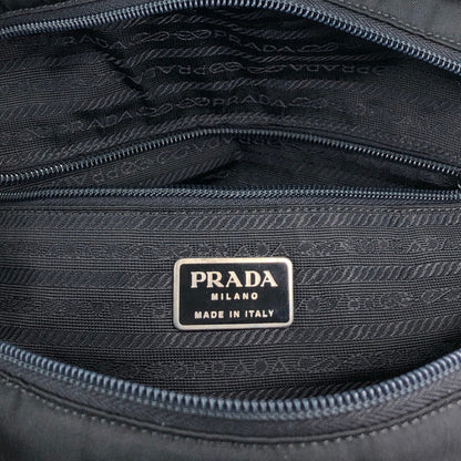 PRADA Tessuto Triangle Logo Padlock Handbag Black Vintage h25vhs
