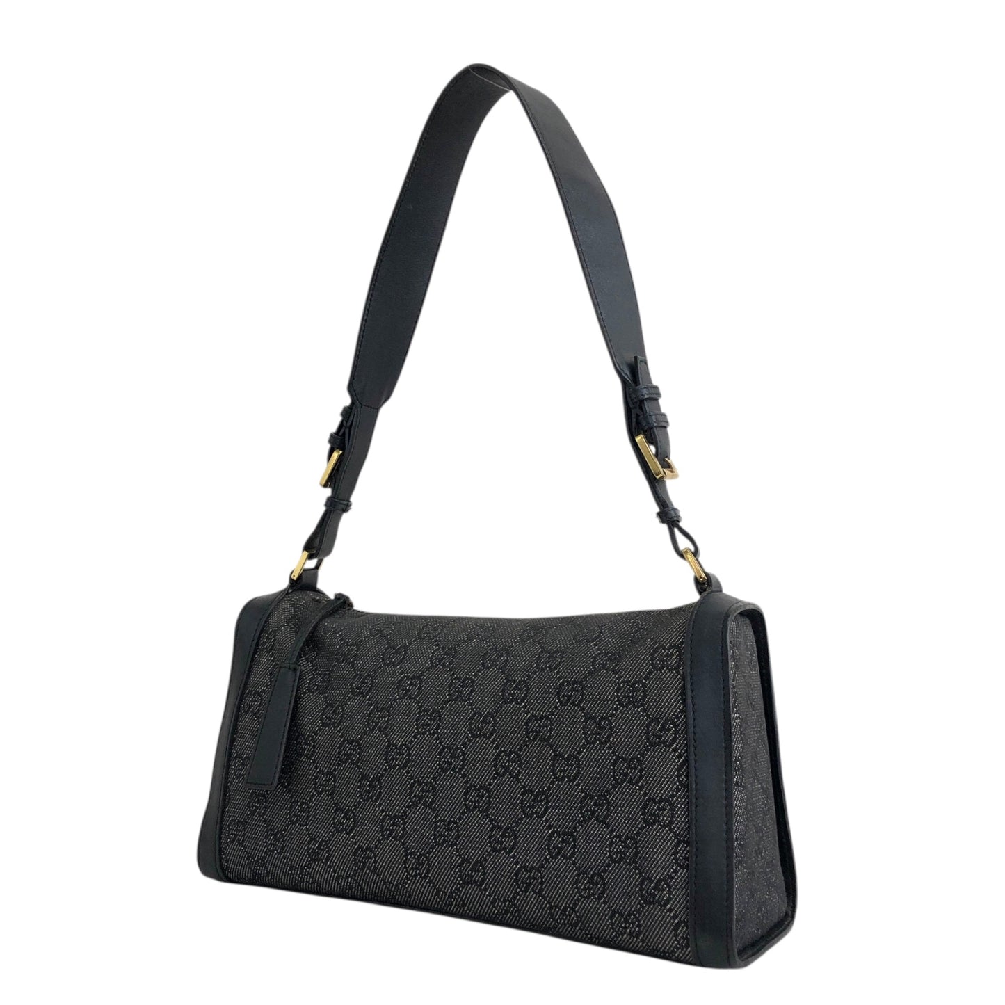 GUCCI GG Canvas Shoulder bag Black Vintage d88h44