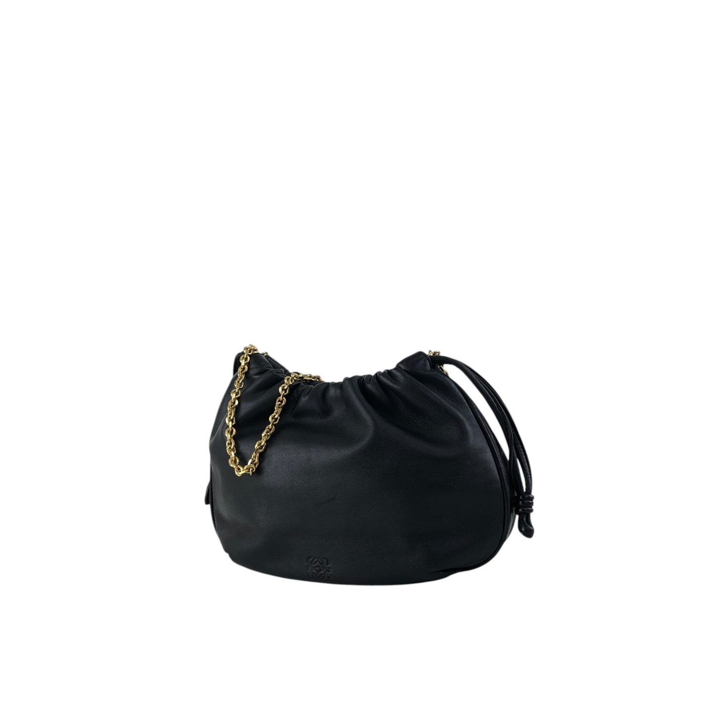 LOEWE Anagram Chain Shoulder bag Black Vintage nver62