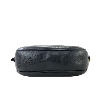 GUCCI Logo Leather Crossbody Shoulder bag Black Vintage ripwn7