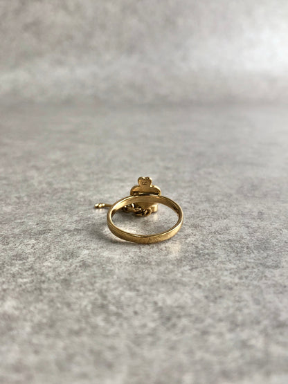 Christian Dior Heart Motif  Ring Gold Vintage 6kjsx4