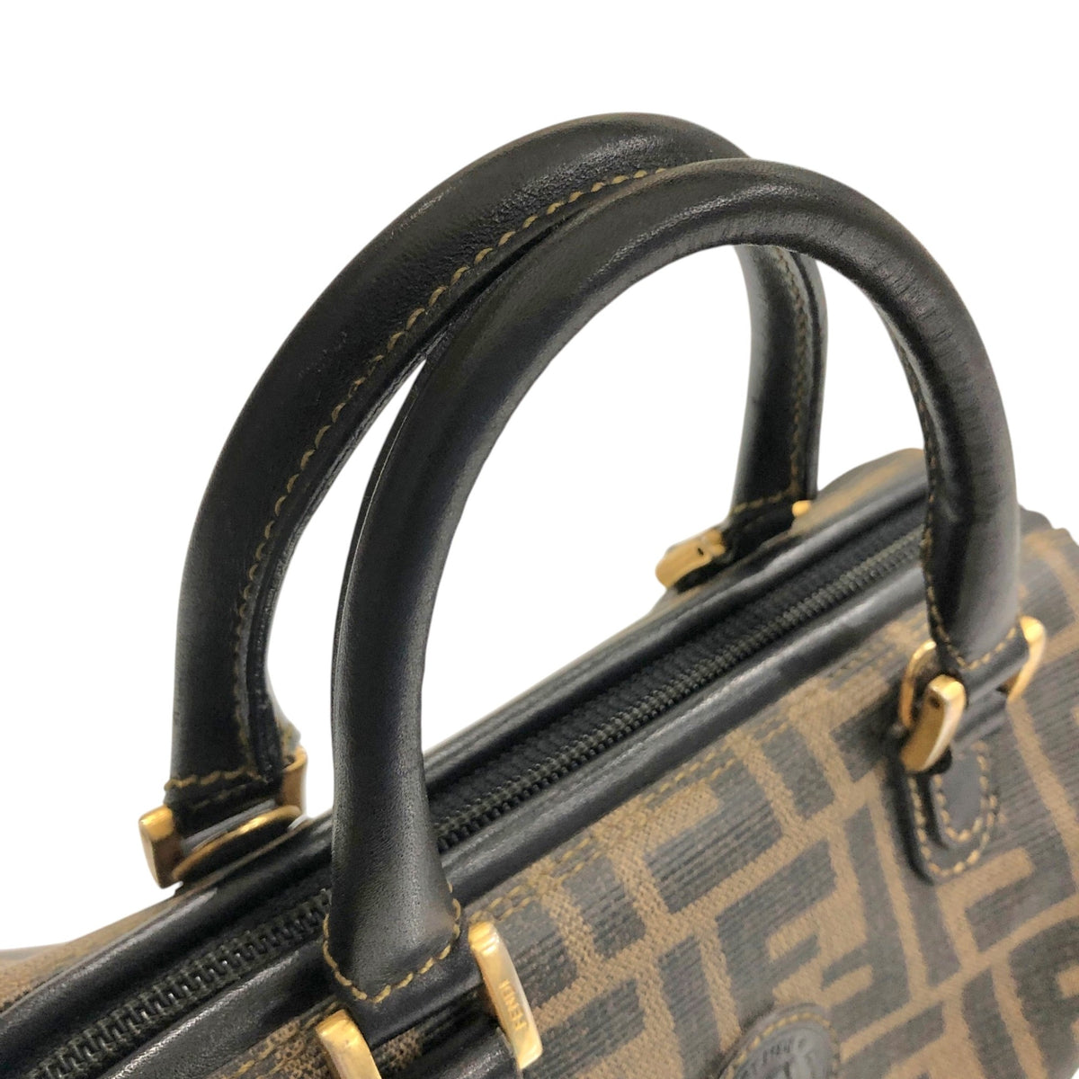 FENDI Zucca Two-way Small Boston bag Shoulder bag Black Vintage prhk66