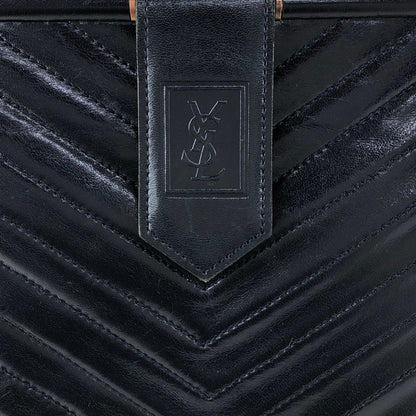 Yves Saint Laurent YSL Logo Clutch bag Navy Vintage j5mjwb