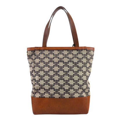 CELINE Triomphe Totebag Brown Vintage 38764j