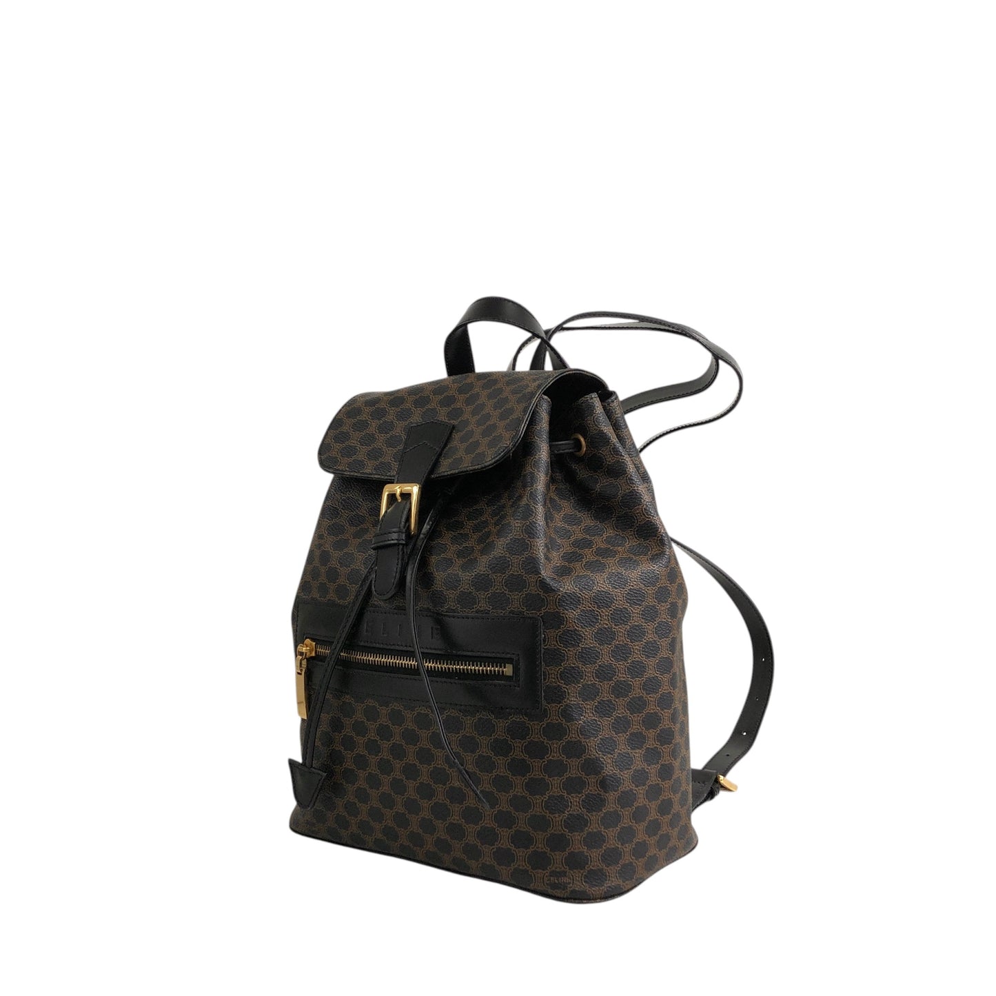 CELINE Macadam Logo Backpack Black Vintage ed4nn3