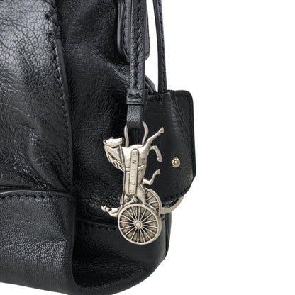 CELINE Horse Carriage Shoulder bag Black Vintage 6inwsp