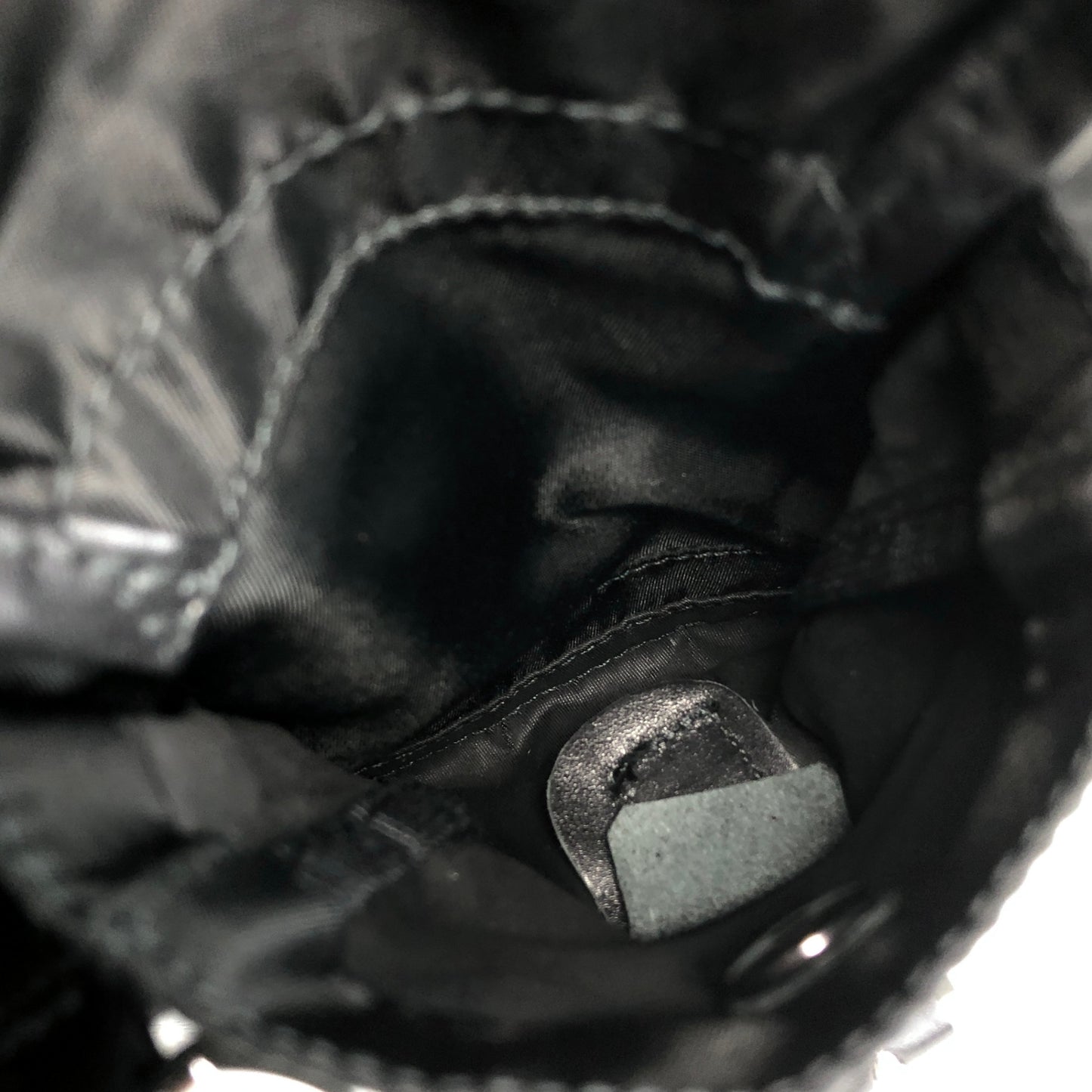 PRADA Triangle Logo Double Pocket Backpack Black Vintage rd6n42