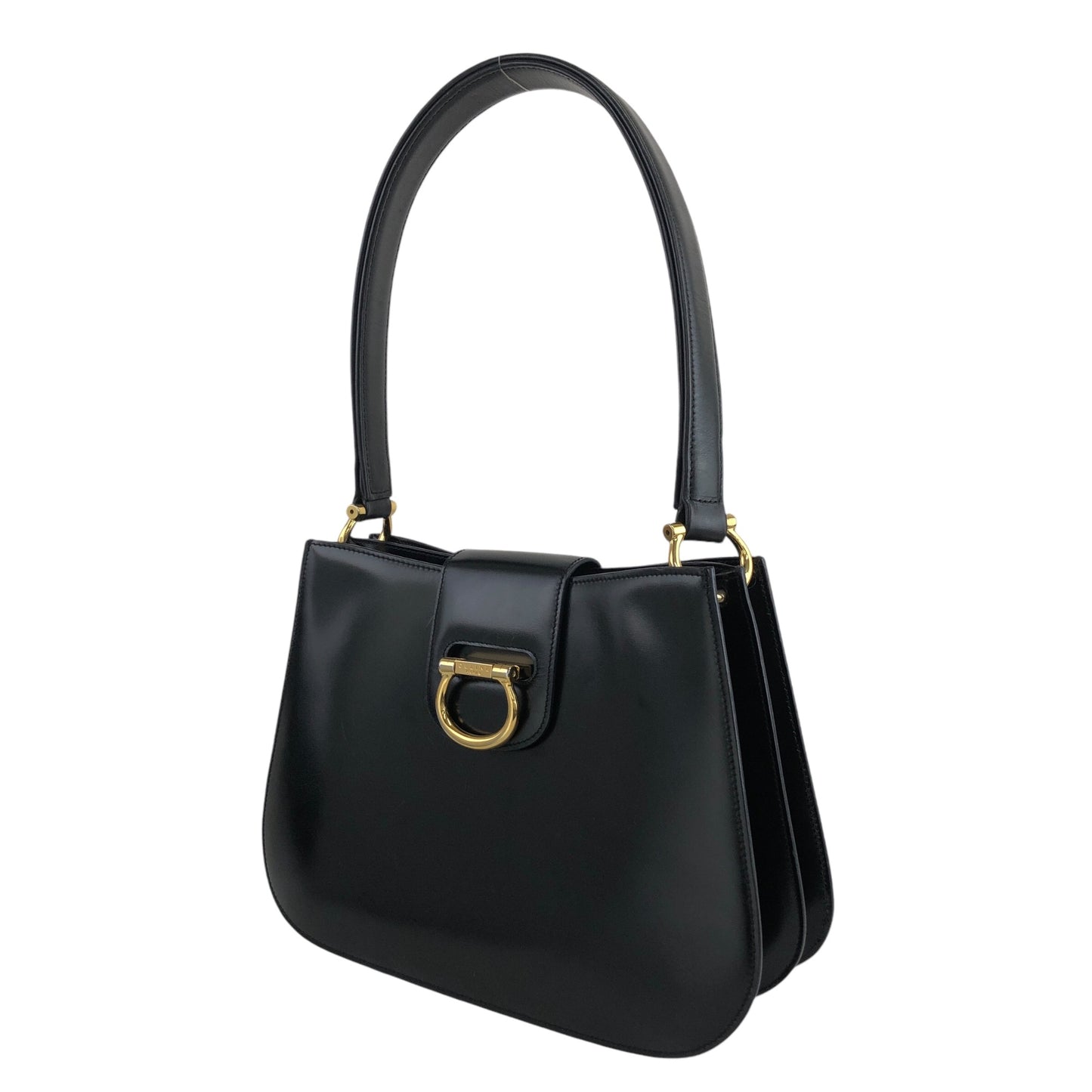 CELINE Gancini Shoulder bag Black Vintage x5ufhf