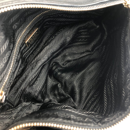 PRADA Logo Embossed Handbag Black Vintage fu6tga