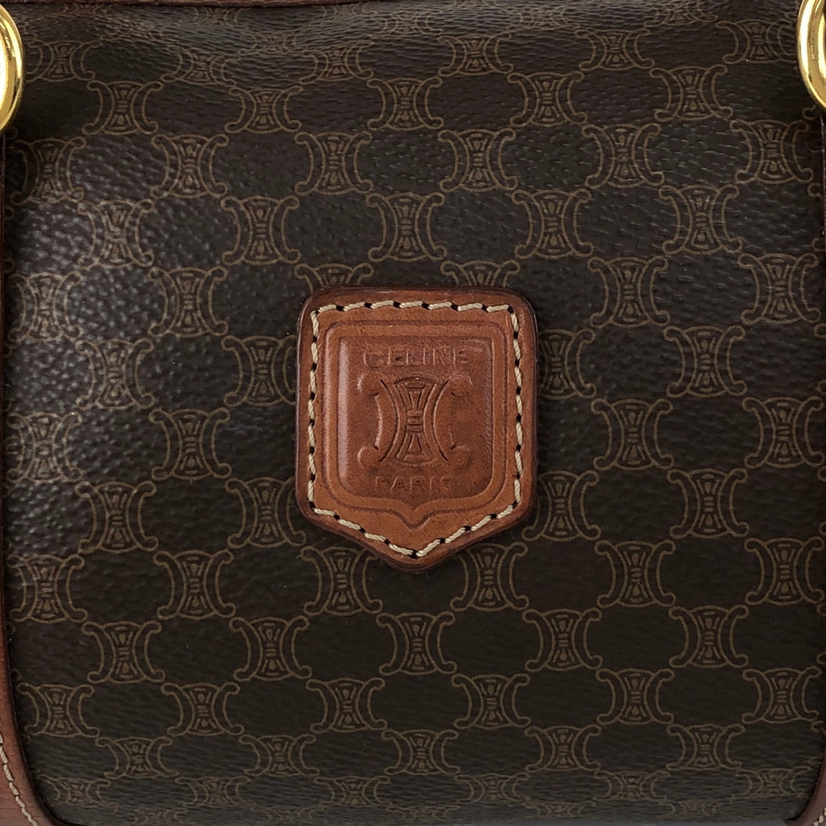 CELINE Macadam Blason Handbag Brown Vintage 4iwnzj