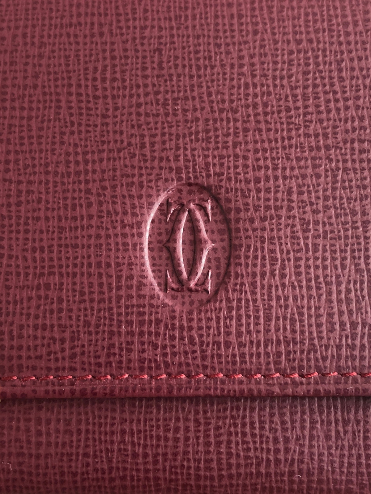Cartier Logo Coin Purse Bordeaux Vintage 7pxaxi