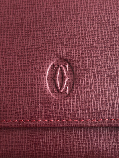 Cartier Logo Coin Purse Bordeaux Vintage 7pxaxi