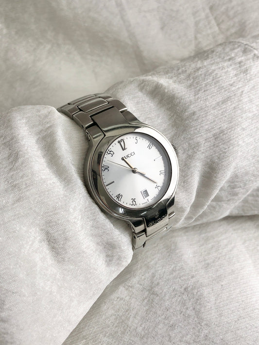 GUCCI Quartz Watch Silver 8900M Vintage bdju4h
