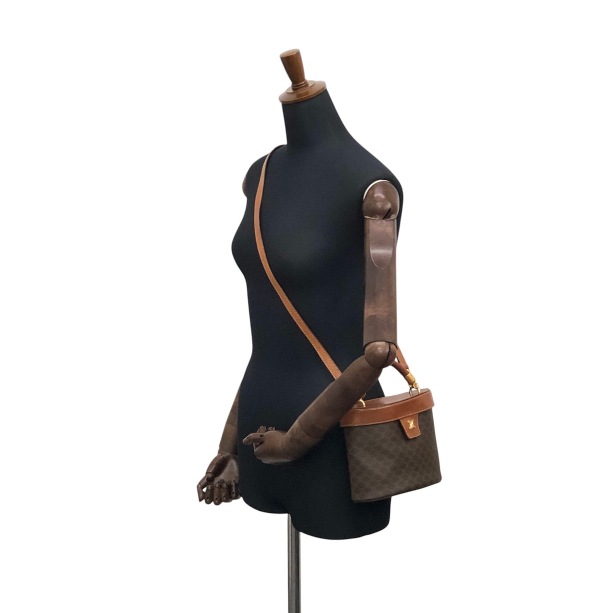 CELINE Macadam Blason Two-way Vanity bag Shoulder bag Brown Vintage me53ak