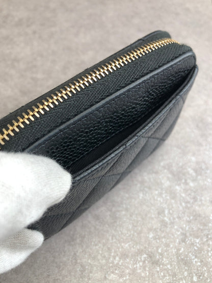 CHANEL Coco Mark Coin Purse Black Vintage fputsn