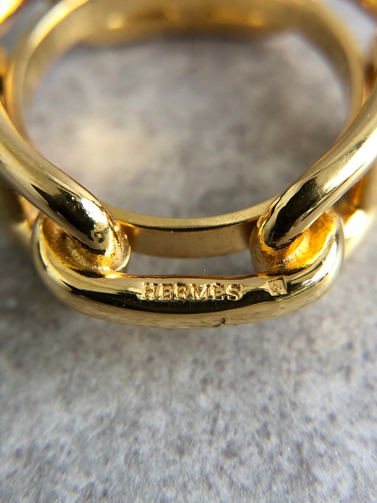 HERMES Chaine d'ancre Scarf Ring Gold Vintage uzcr5g